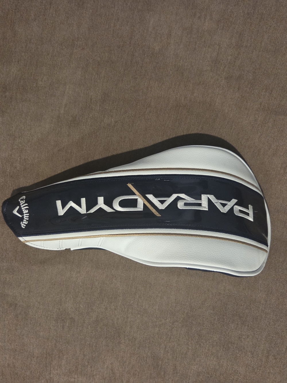 Callaway Paradym White Navy Headcover with Gold Accent